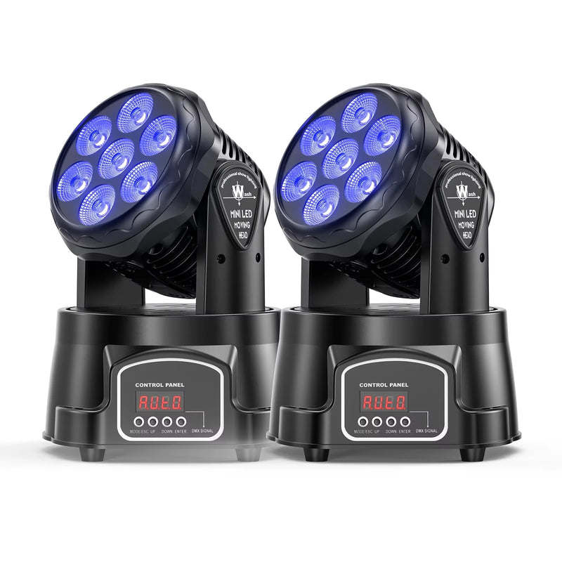 Lyre LED wash 7 x 15 W RGBW, à l'unité ou par lot, télécommande, DMX