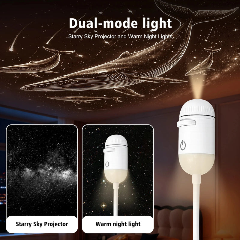 Projecteur d'étoiles galactiques USB – mode double veilleuse chaude et projecteur d'étoiles