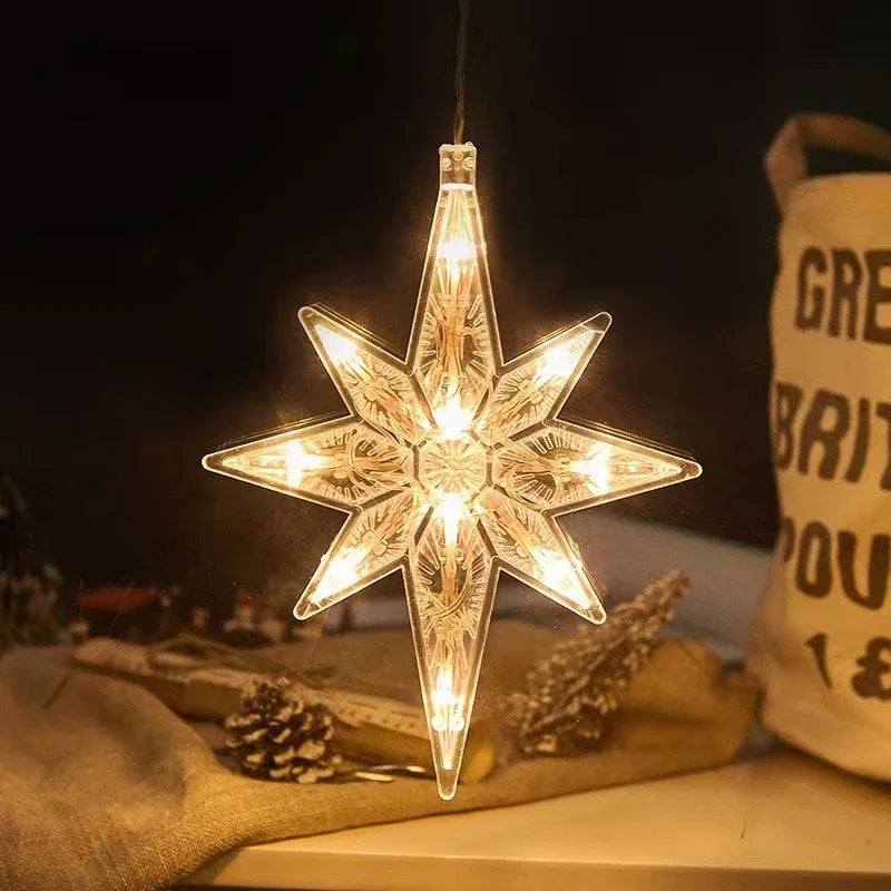 Décoration fenêtre Noël lumineuse à ventouse, 11 motifs, à piles