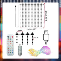 Rideau lumineux de Noël pour façade – schéma des dimensions 2 x 2 m