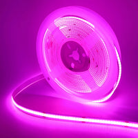Ruban LED USB COB 8 mm – rouleau allumé en rose