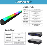 8 tubes LED pixel DMX ArtNet de 100 cm avec boîtier de commande