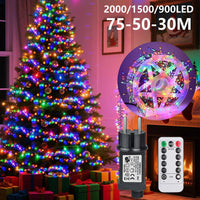 Guirlande lumineuse sapin fil de cuivre avec télécommande 30 à 75 m