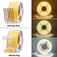 Ruban LED COB 24 V – versions à câble deux fils et à fiche jack DC