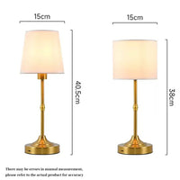 Lampe de table sans fil rechargeable, abat-jour tissu, 38 ou 40,5 cm