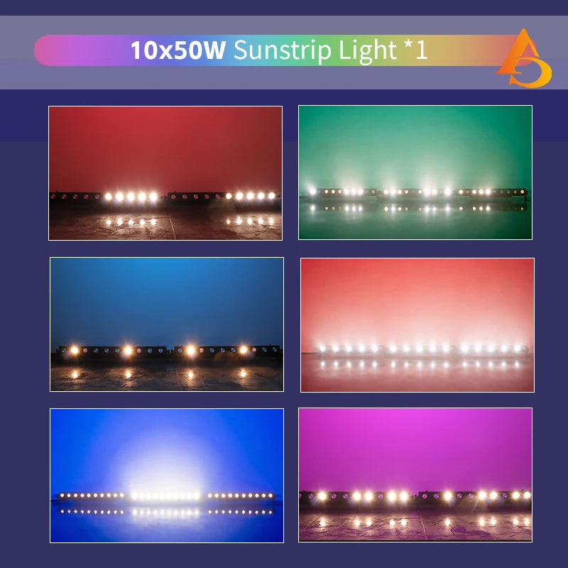 Barre vintage à 10 lampes halogènes de 50 W, DMX512, à l'unité ou par lot de 2 ou 4