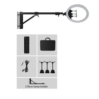 Ring light LED 45-48 cm, trépied au choix, 3 supports téléphone
