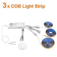 Ruban LED COB 12 V à capteur tactile – kit à 3 rubans