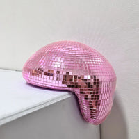 Boule à facettes déco à poser, demi-boule fondue en miroir, 20 cm