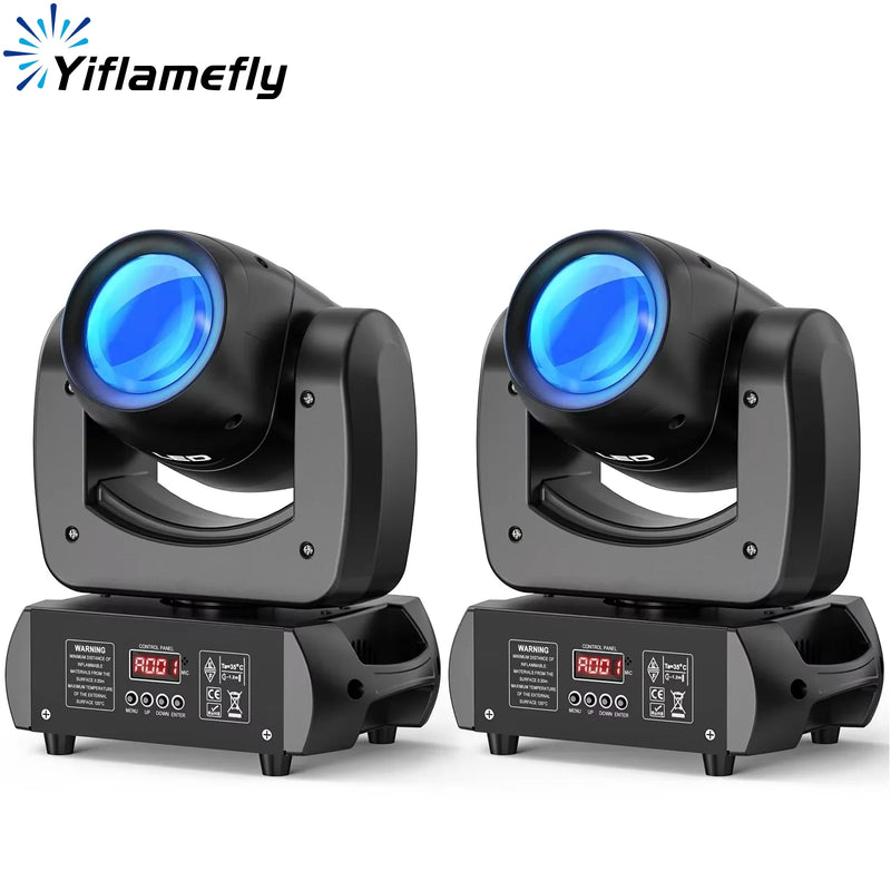 Lyre beam LED 120 W, lot de 2, 7 gobos, prisme à 18 facettes, DMX 12 canaux
