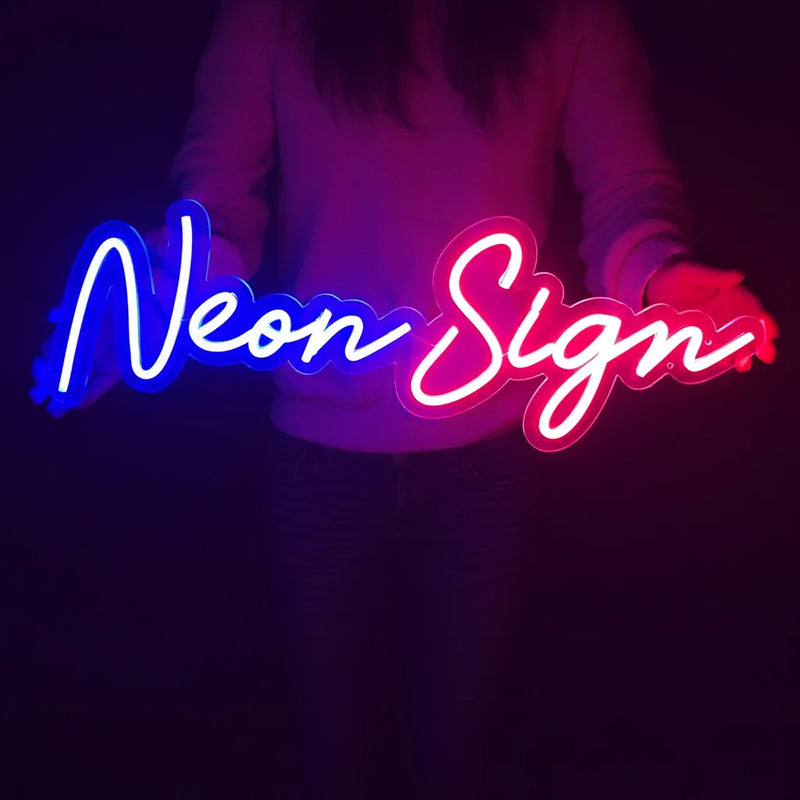 Néon LED personnalisé sur 1 ou 2 lignes, 25 à 110 cm