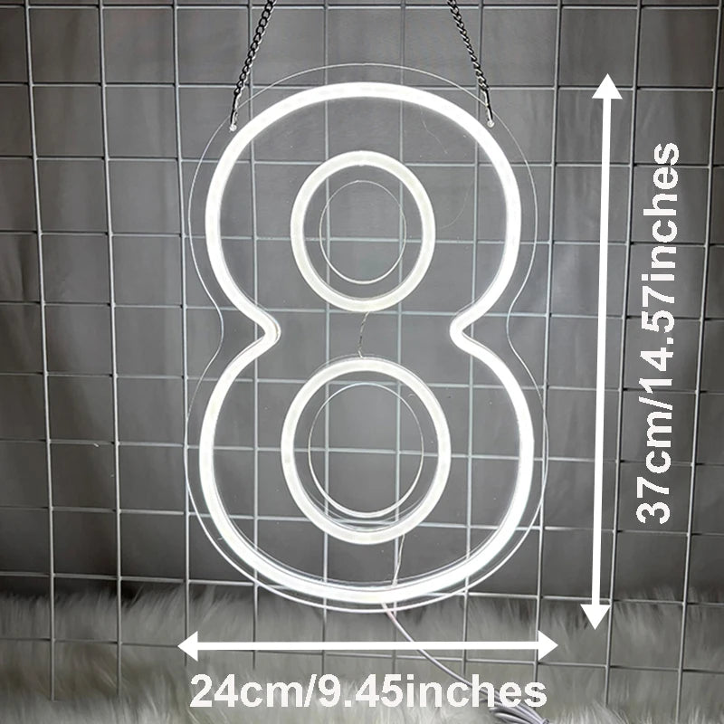 Néon LED mural chiffre ou étoile d'anniversaire – vue 13