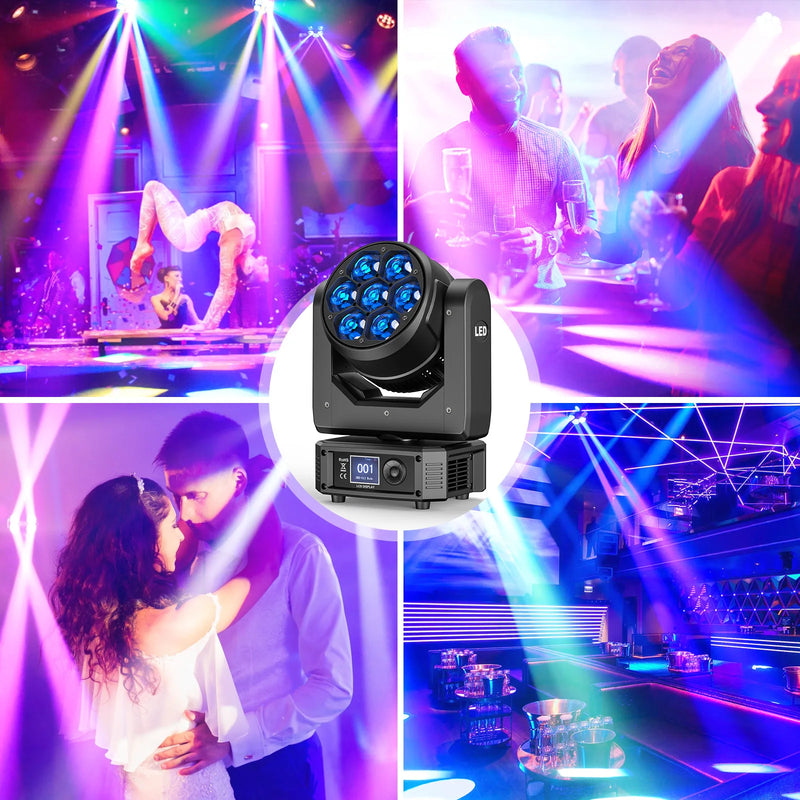Mini lyre LED œil d'abeille – en situation sur scène, en club et pour un mariage