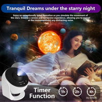Projecteur galaxie veilleuse, 13 disques de film, minuterie, USB-C