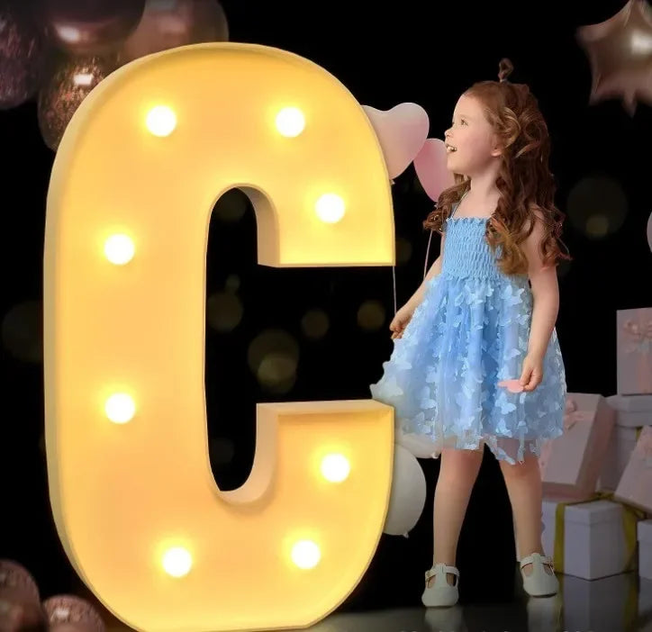 Lettre lumineuse géante à remplir de ballons, A à Z et &, 70, 100 ou 120 cm