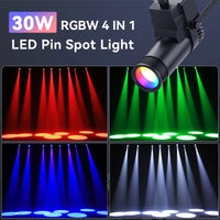 Pinspot LED 30 W – faisceaux rouges, verts, bleus et blancs de la LED RGBW 4 en 1