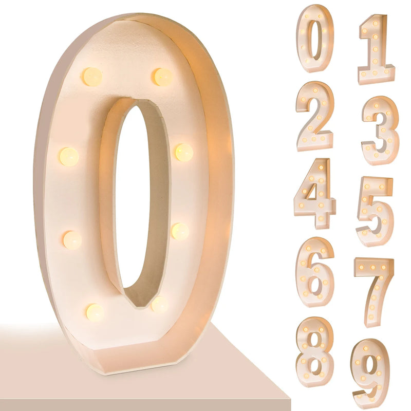 Chiffre lumineux géant 73 cm – cadre du chiffre 0 et planche des chiffres de 0 à 9