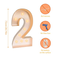 Chiffre lumineux géant 73 cm – chiffre 2, hauteur 73 cm
