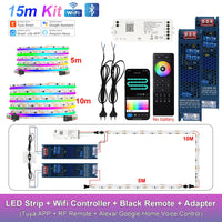Ruban LED COB RGB adressable, Wi-Fi, télécommande, kit 1 à 25 m