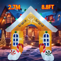 Gonflable de Noël lumineux – arche maison en pain d'épice, 2,7 m