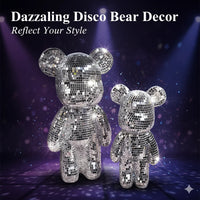 Ours disco en miroir – deux ours disco devant un fond de lumière violette