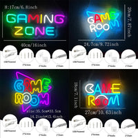 Néon LED gaming « Gaming Zone » ou « Game Room », USB, 4 modèles
