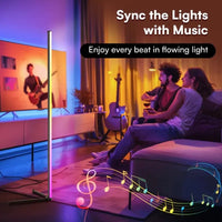 Lampadaire LED d'angle RGB 40 ou 150 cm, télécommande, application, musique