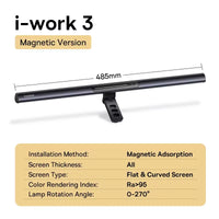 Barre lumineuse Baseus i-work 3 – dimensions de 485 mm et caractéristiques de la version magnétique