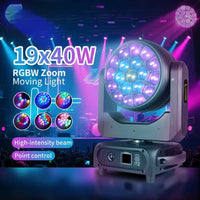 Lyre LED œil d'abeille 19 x 40 W RGBW, zoom 3° à 60°, à l'unité ou par lot