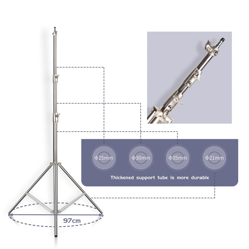Pied de studio inox – vue 12