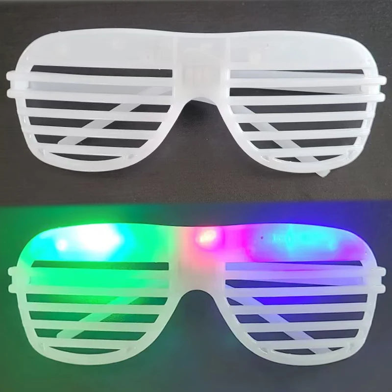 Lunettes LED lumineuses à lamelles pour soirée, 3 modes, lots de 5 à 50 pièces