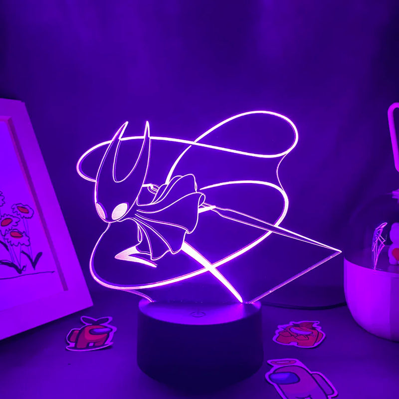 Lampe 3D Hornet Hollow Knight, veilleuse LED tactile, 7 ou 16 couleurs