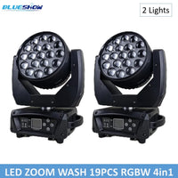 Lot de 2 lyres LED wash zoom 19 x 15 W – deux lyres côte à côte