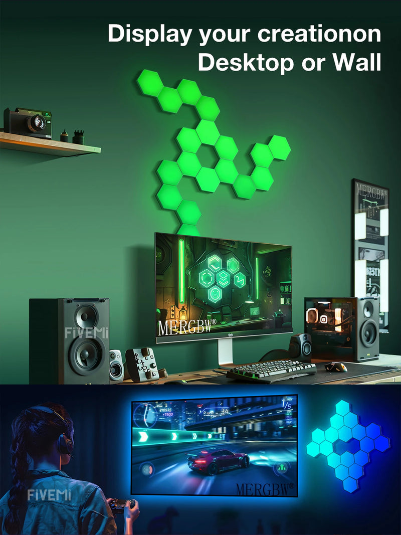 Lampes hexagonales modulaires RGB – vue 17