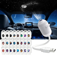 Projecteur ciel étoilé USB, lampe blanche ou noire, 3 à 24 films
