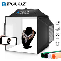 Boîte à lumière photo pliable 40 cm, LED 72 W à variateur, 4 fonds PVC