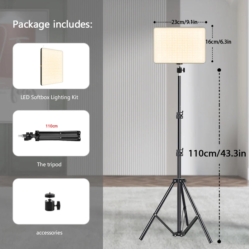 Key light LED USB sur trépied de 110 cm, streaming et visioconférence