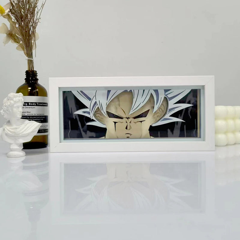 Cadre lumineux Dragon Ball Z – vue de face, scène Goku Ultra Instinct éteinte