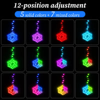 Flocon lumineux de fenêtre – 12 modes du flocon multicolore : 5 couleurs unies et 7 couleurs mélangées