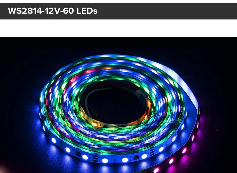 Ruban LED RGBW WS2814 – ruban allumé en spirale, version 60 LED par mètre