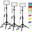 Panneau LED vidéo USB avec trépied et filtres colorés, lot de 2 ou 3