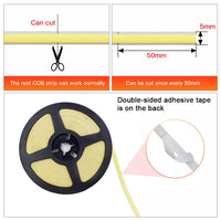 Ruban LED USB COB 5 mm – découpe tous les 50 mm et adhésif double face