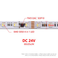 Ruban LED adressable DMX512 – ruban de 24 V à puce SOP10 et circuit de 10 mm