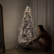 Sapin de Noël pliable pré-décoré et lumineux, effet brillant, 1,2 à 2,1 m