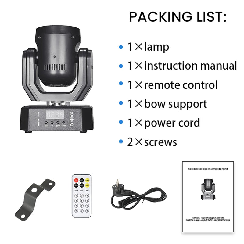 Jeu de lumière soirée mini lyre LED 30 W, DMX, télécommande