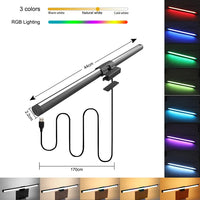 Barre lumineuse écran PC double face RGB, USB, 40 ou 44 cm