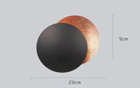 Applique murale lune éclipse LED, deux disques, 20 ou 25 cm