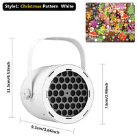 Projecteur LED flocons de neige, motifs de Noël, USB, noir ou blanc