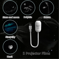 Projecteur d'étoiles USB à veilleuse chaude – lampe et 5 films