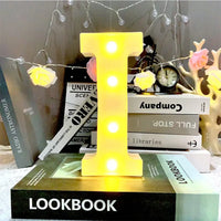 Lettre lumineuse LED 16 cm à piles, A à Z, esperluette et cœur rouge